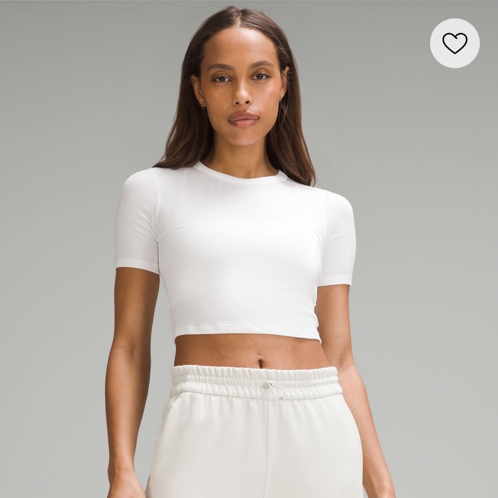 NWT Lululemon hold tight crop tshirt, white